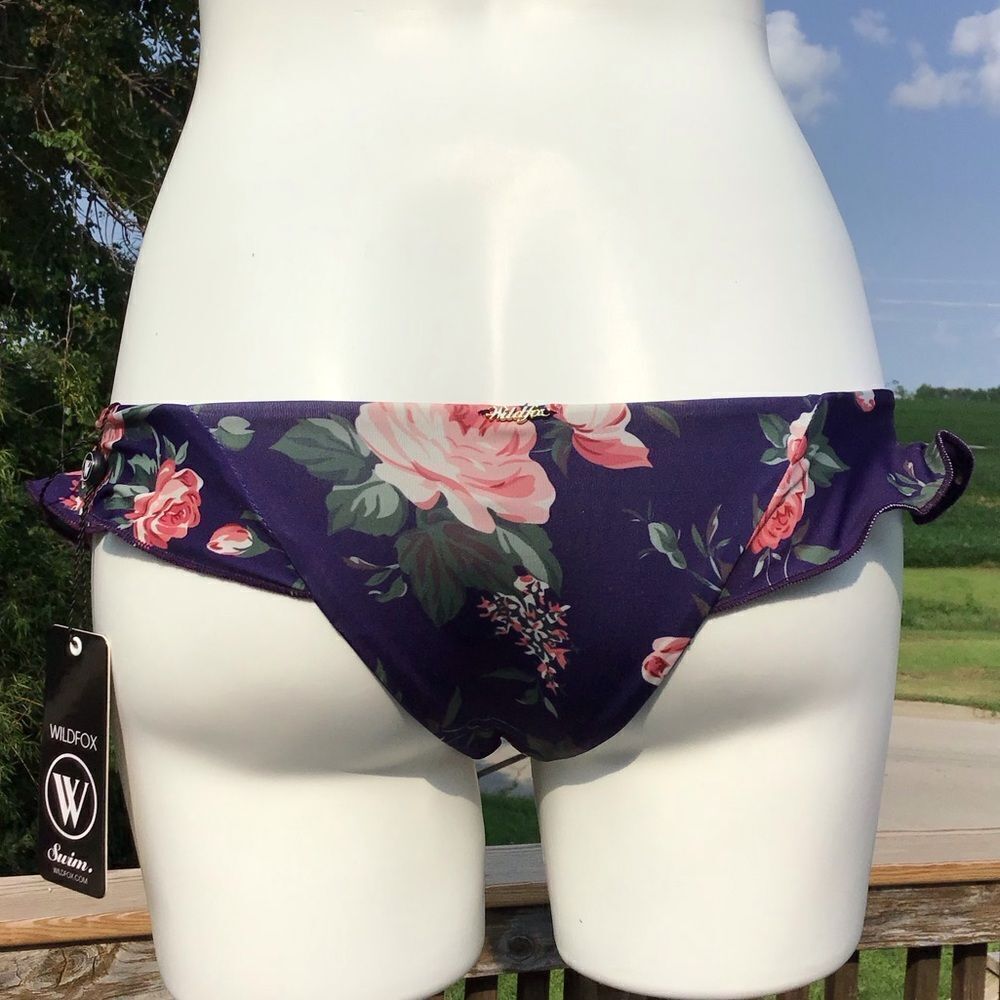Wildfox Purple Ruffle Bikini Bottom New Size Small - Picture 5 of 7